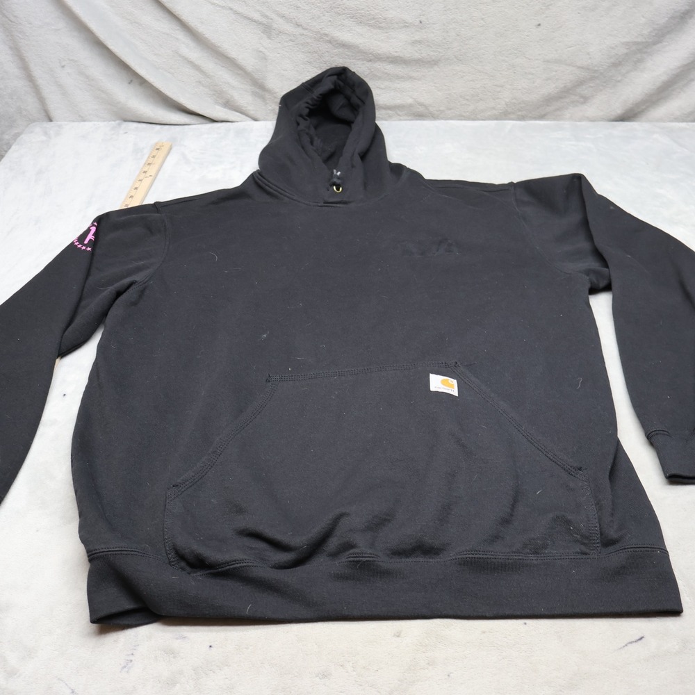 Carhartt Hoodie Mens XL Black Marquette Loose Fit Midweight Sweatshirt K121‎